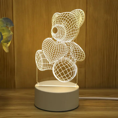 Romantic Love 3D Acrylic Led Lamp